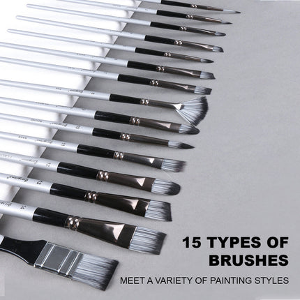 19Pcs Artist Paint Brushes Set Watercolour Acrylic Oil Painting Sponge Brush Splendid&Co.