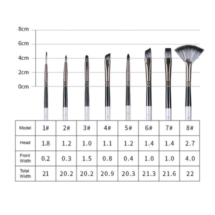 19Pcs Artist Paint Brushes Set Watercolour Acrylic Oil Painting Sponge Brush Splendid&Co.