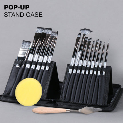 19Pcs Artist Paint Brushes Set Watercolour Acrylic Oil Painting Sponge Brush Splendid&Co.