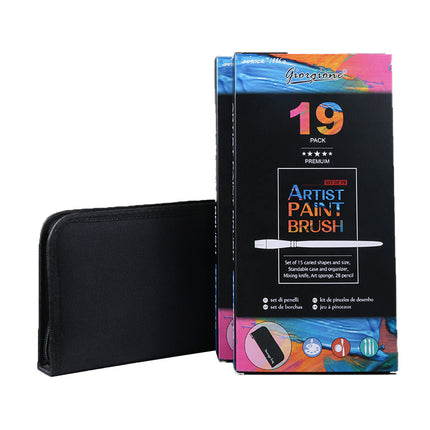 19Pcs Artist Paint Brushes Set Watercolour Acrylic Oil Painting Sponge Brush Splendid&Co.