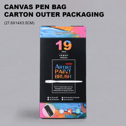 19Pcs Artist Paint Brushes Set Watercolour Acrylic Oil Painting Sponge Brush Splendid&Co.