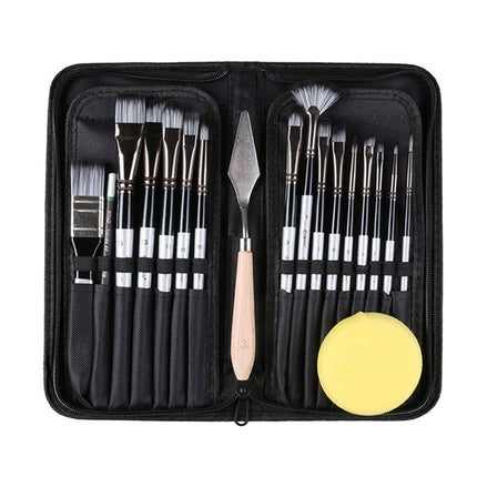 19Pcs Artist Paint Brushes Set Watercolour Acrylic Oil Painting Sponge Brush Splendid&Co.