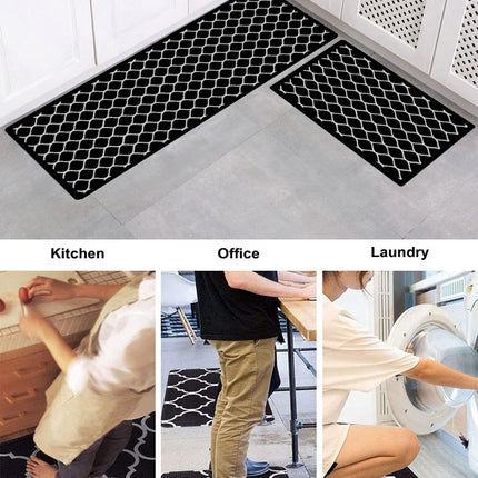 2pc Non Slip Rug Absorbent Kitchen Mats