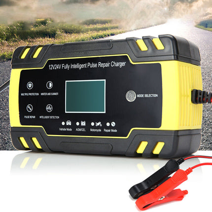 8A 12V 24V Car Battery Charger LCD Trickle Smart Repair Motorcycle Caravan Boat