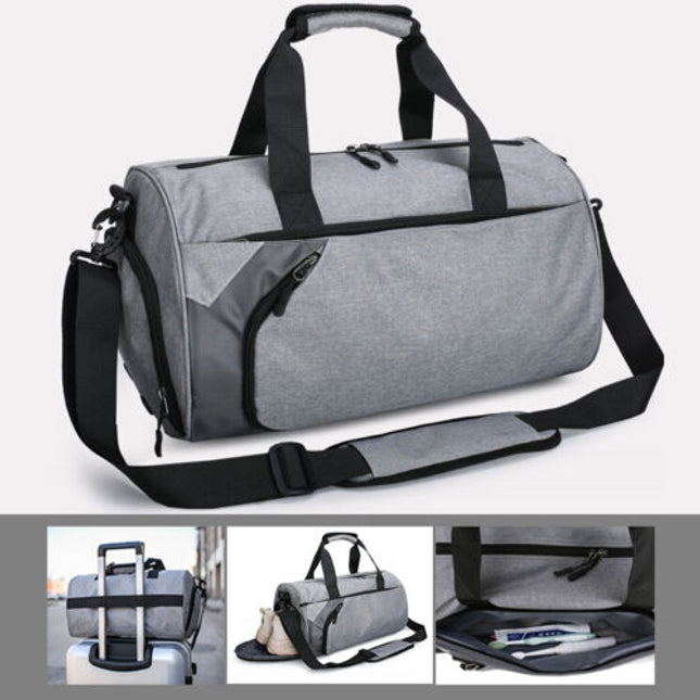 Gym Duffel Bags With Shoe Compartment 30L Grey