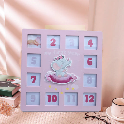 My First Year Newborn Baby 12 Pictures Photo Frame Frames Pink