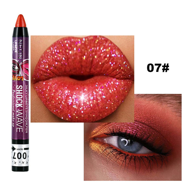 2 In 1 Glitter Eyeshadow Stick Shimmer Lipstick Crayon Pen Splendid&Co.