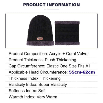 2 in 1 Men Winter Beanie Scarf Kit Grey Splendid&Co.