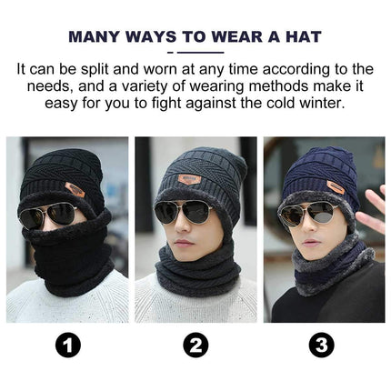 2 in 1 Men Winter Beanie Scarf Kit Grey Splendid&Co.