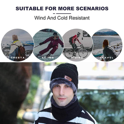 2 in 1 Men Winter Beanie Scarf Kit Grey Splendid&Co.