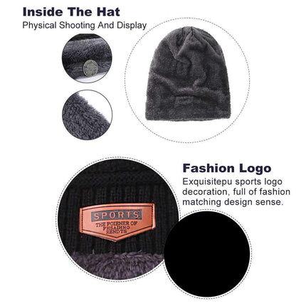 2 in 1 Men Winter Beanie Scarf Kit Grey Splendid&Co.