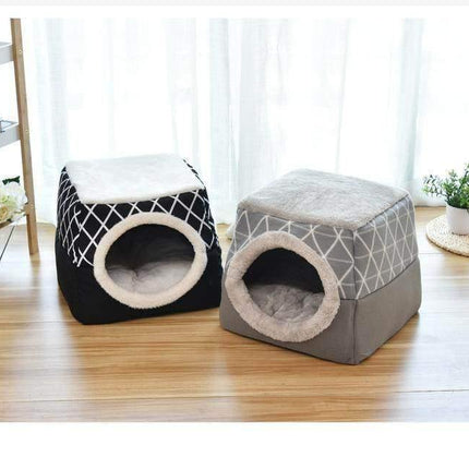 2 In 1 Comfy Folding Pet Dog Cat House Kennel Coffee - Image 5