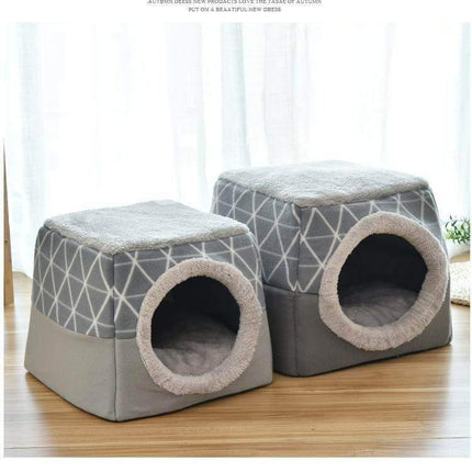2 In 1 Comfy Folding Pet Dog Cat House Kennel Coffee - Image 7