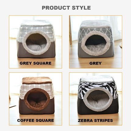 2 In 1 Comfy Folding Pet Dog Cat House Kennel Coffee - Image 8