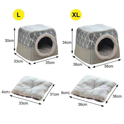 2 In 1 Comfy Folding Pet Dog Cat House Kennel Coffee - Image 9