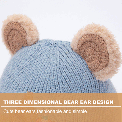 2 Pcs Orange Winter Warm Beanie Hats Bib Set Knitted Boys Girls Scarves - Image 5