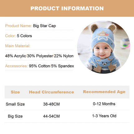 2 Pcs Orange Winter Warm Beanie Hats Bib Set Knitted Boys Girls Scarves - Image 6