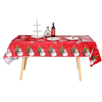 2 x Christmas Tablecloth Table Rectangle Cover Red Snowman Splendid&Co.
