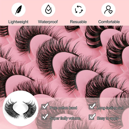 20PCS False Eyelashes Eye Lashes Natural Thick Fake False Lash Handmade Extension-D Splendid&Co.