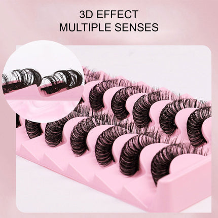 20PCS False Eyelashes Eye Lashes Natural Thick Fake False Lash Handmade Extension-D Splendid&Co.