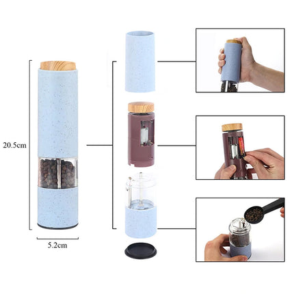 2Pcs Electric Salt & Pepper Grinder Mills With Holder - Pink Splendid&Co.