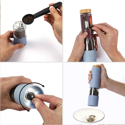 2Pcs Electric Salt & Pepper Grinder Mills With Holder - Pink Splendid&Co.