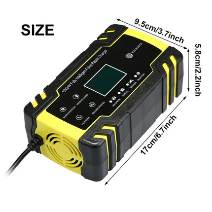 8A 12V 24V Car Battery Charger LCD Trickle Smart Repair Motorcycle Caravan Boat