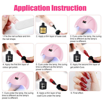 12 Pieces Set Gel Nail Polish Starter Kit 54W UV LED Lamp Dryer Nail Manicure Set