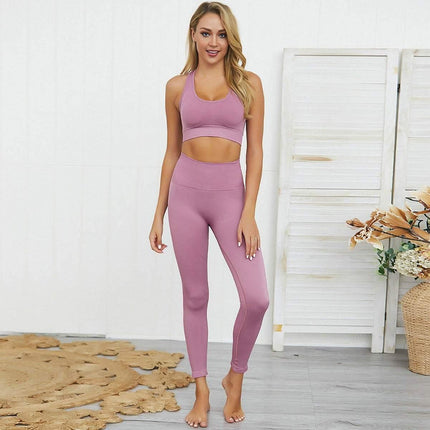 2pc Women Seamless Yoga Gym Pant Suits - Image 1