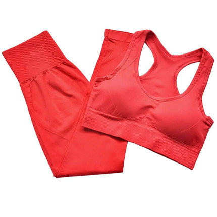 2pc Women Seamless Yoga Gym Pant Suits - Image 6