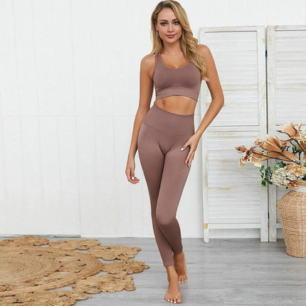 2pc Women Seamless Yoga Gym Pant Suits - Image 8