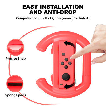 2pcs Nintendo Switch Joy-Con Steering Wheel Controller Holder Splendid&Co.