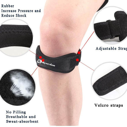 2Pcs Grey Knee Strap Patella Jumper GEL Runner Tennis Football Sports Knee Brace Support - Image 3