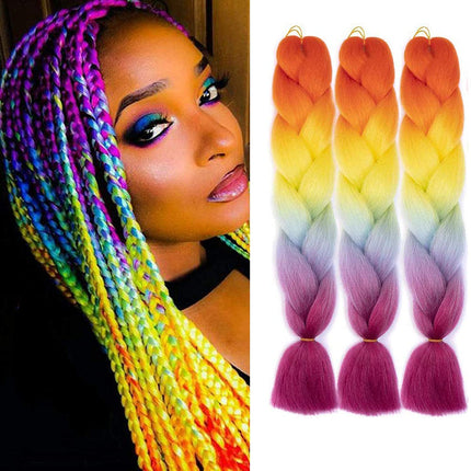 3 Tone Ombre Braiding Hair 24 Inch Synthetic Extensions - Image 1