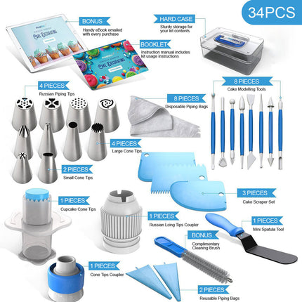 34pcs Cake Decorating Tools Turntable Kit Splendid&Co.