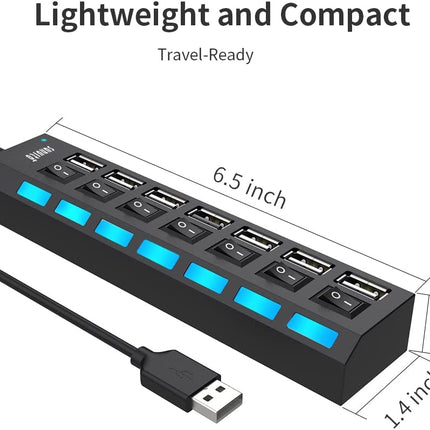 4/7 Port Multi USB 2.0 Hub High Speed Slim Compact Expansion Splendid&Co.