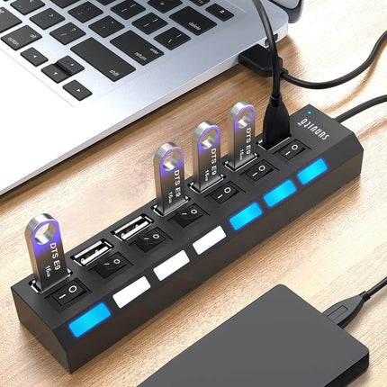 4/7 Port Multi USB 2.0 Hub High Speed Slim Compact Expansion Splendid&Co.