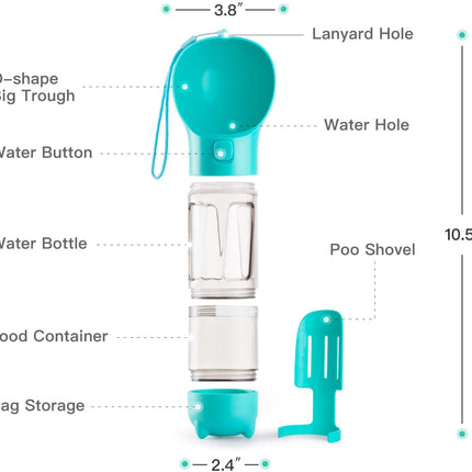 4 In 1 Pet Water Drink Bottle With Food Container Splendid&Co.