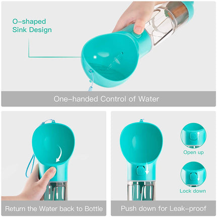 4 In 1 Pet Water Drink Bottle With Food Container Splendid&Co.