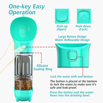 4 In 1 Pet Water Drink Bottle With Food Container Splendid&Co.