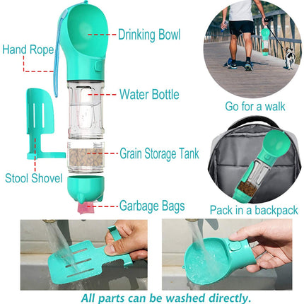 4 In 1 Pet Water Drink Bottle With Food Container Splendid&Co.