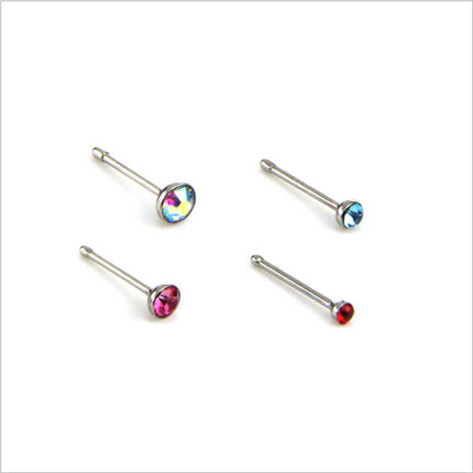 40pcs L Shape Nose Stud With 1.8mm Diameter Crystal - Image 10