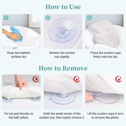 4D Mesh Spa Bath Pillow Neck Back Support-42cm Splendid&Co.