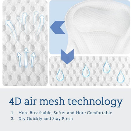 4D Mesh Spa Bath Pillow Neck Back Support-42cm Splendid&Co.
