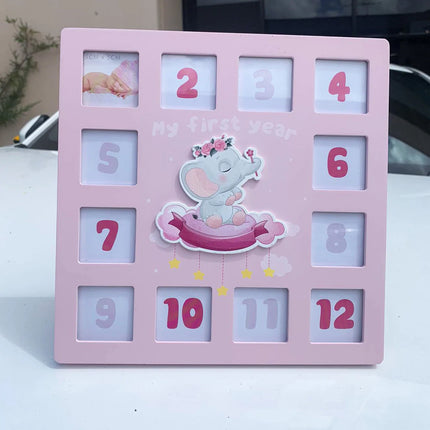 My First Year Newborn Baby 12 Pictures Photo Frame Frames Pink