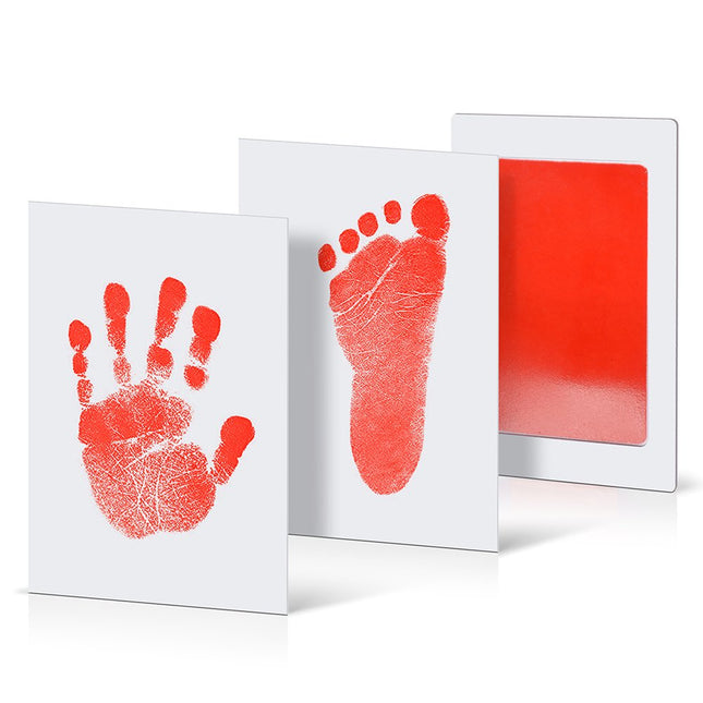 4pcs Inkless Baby print kit Newborn Footprint Handprint Gift Red Splendid&Co.