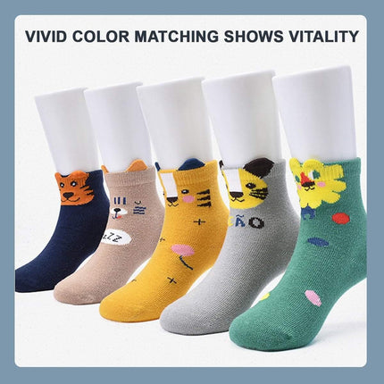5 Pairs Kids Cartoon Print Socks Bears Splendid&Co.