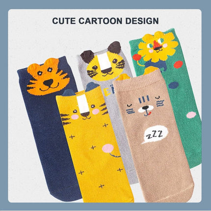 5 Pairs Kids Cartoon Print Socks Bears Splendid&Co.