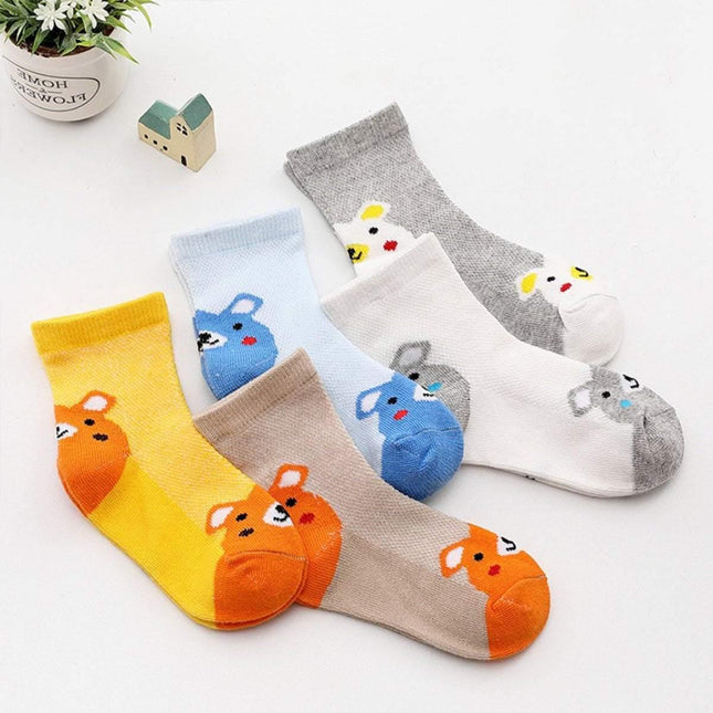 5 Pairs Kids Cartoon Print Socks Bears Splendid&Co.