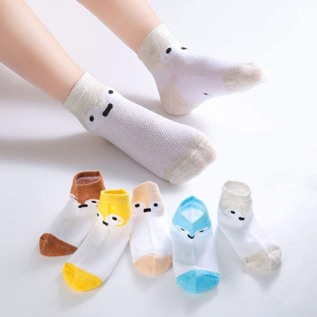 5 Pairs Kids Cartoon Print Socks Fox Splendid&Co.